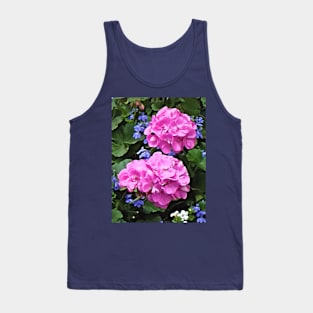 Geraniums and Periwinkle Tank Top